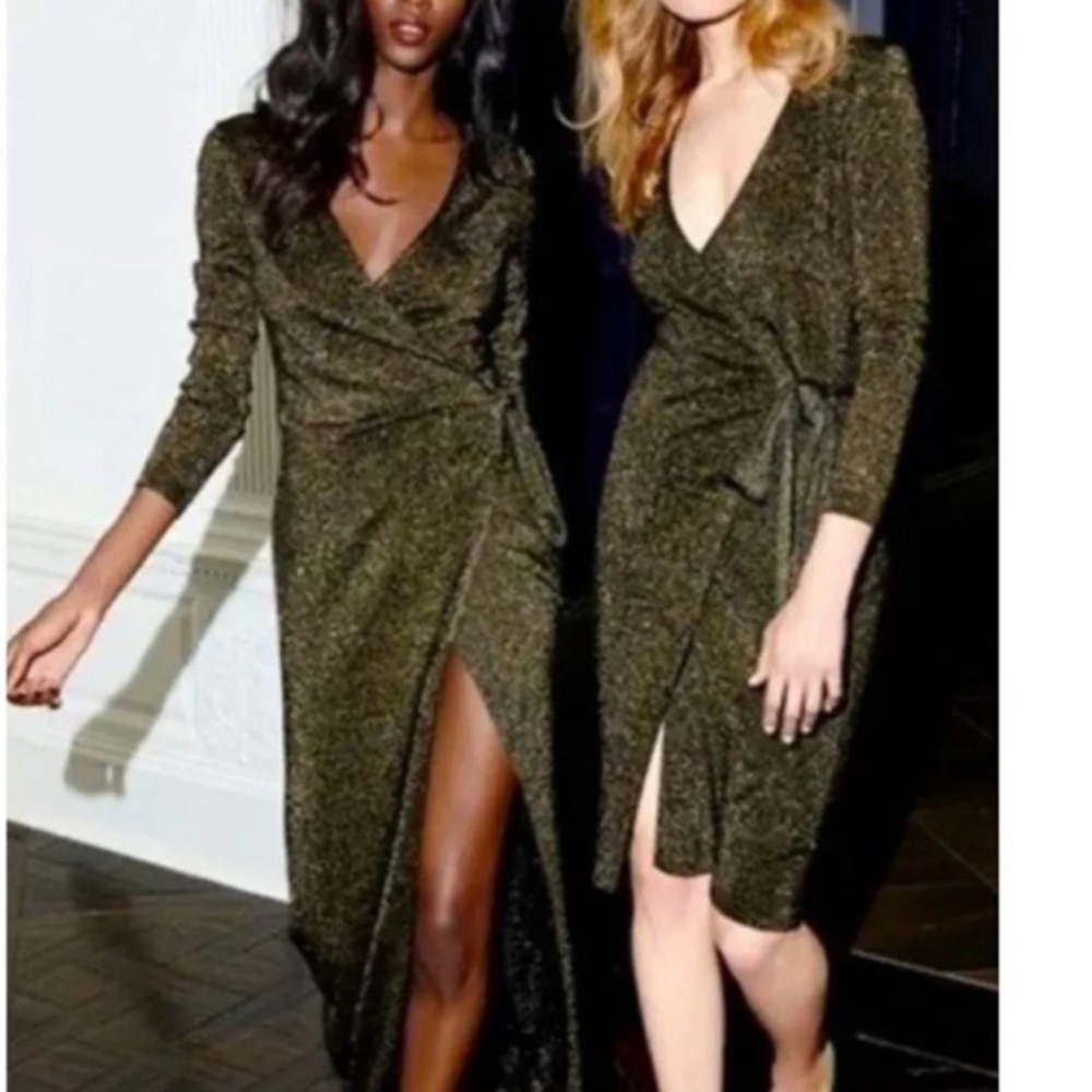 Diane Von Furstenberg Gold Wrap Dress